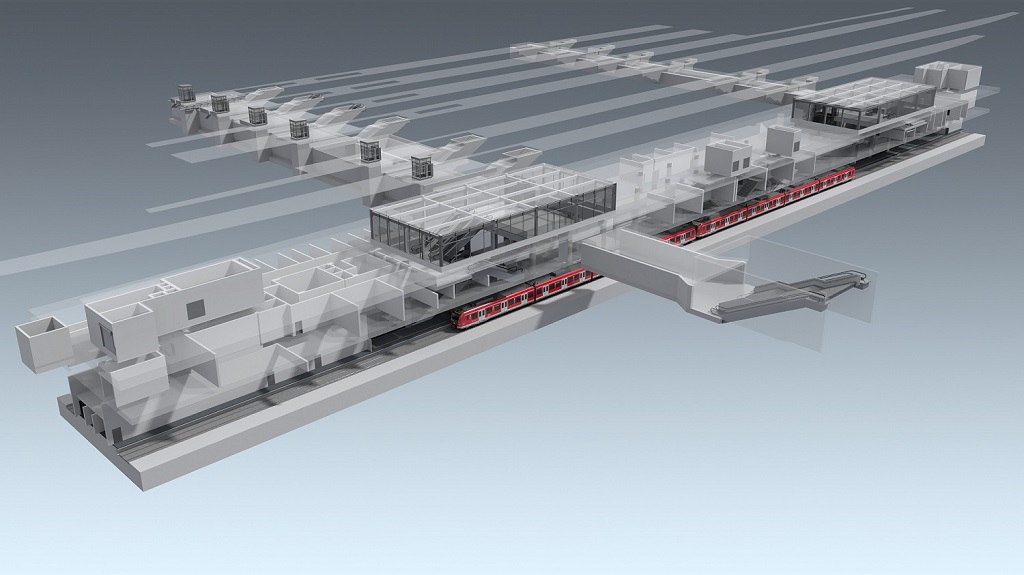 Grafische Darstellung Bauwerk Ostbahnhof