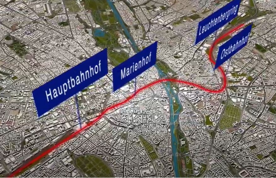 Visualisierung der für die 2. Stammstrecke geplanten Maßnahmen.