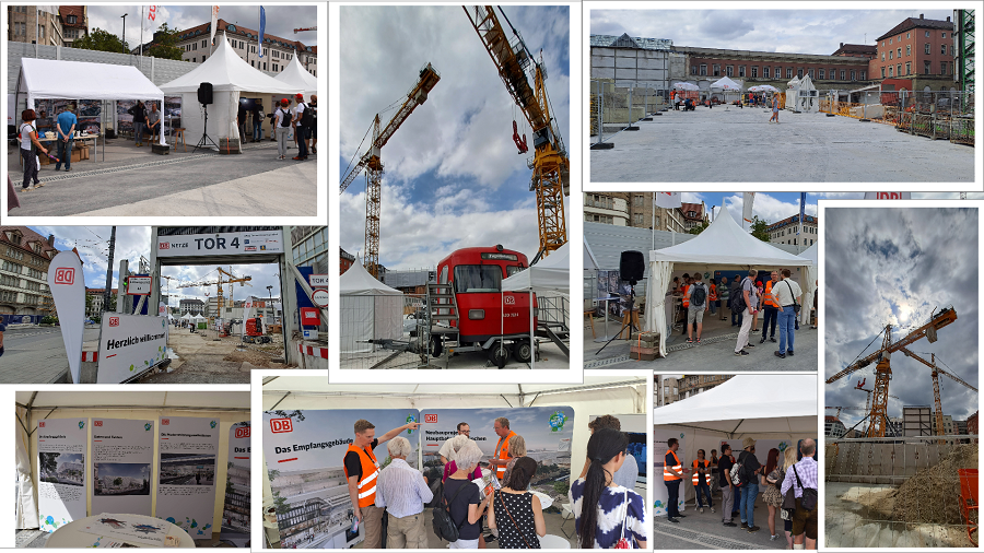 Collage mit verschiedenen Impressionen des Tags der offenen Baustelle.